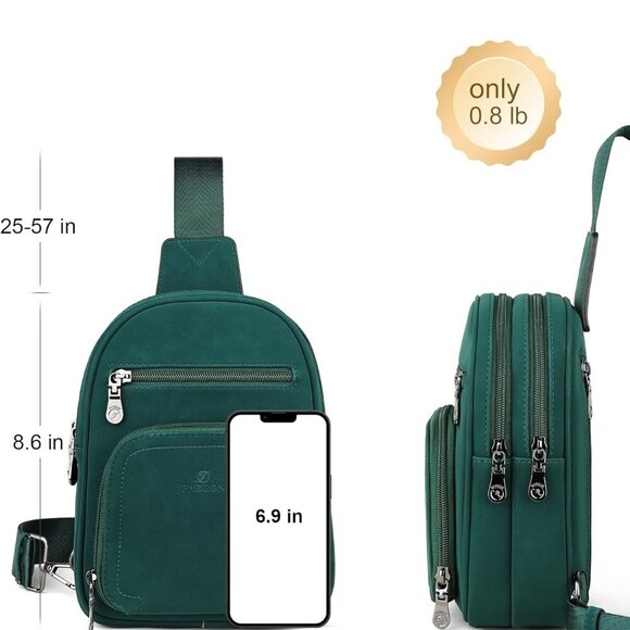 Women Sling Bags Designer Crossbody Bag, PU Leather Sling Purse Multi-Pocket Pac - Picture 2 of 9